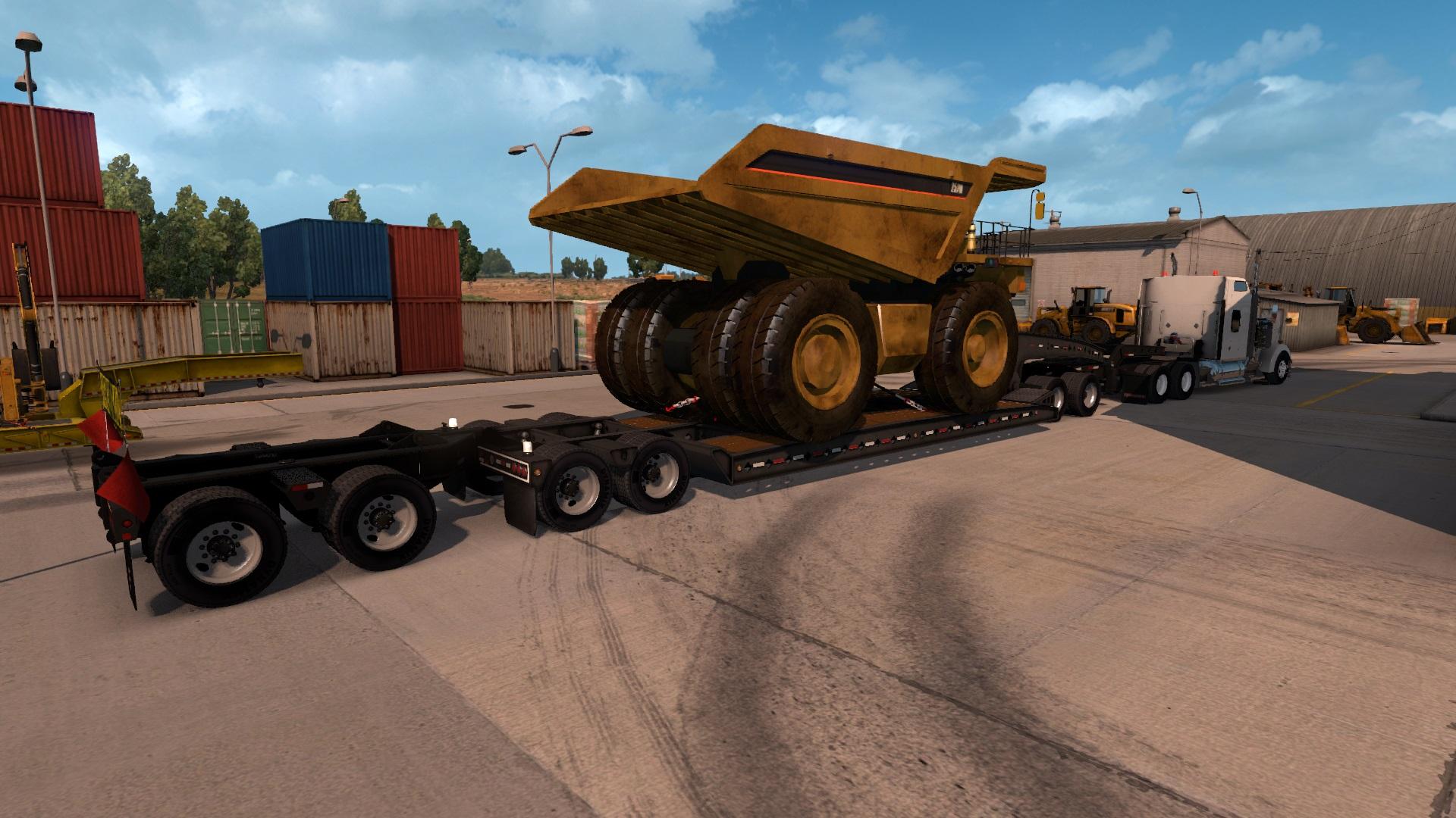 Lowboy heavy cargo CAT257M trailer mod V1.0 ats.